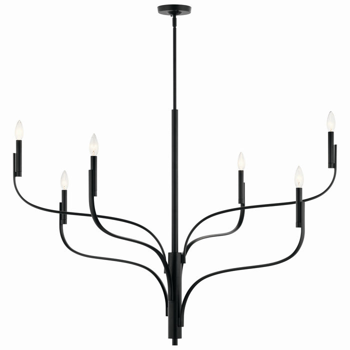 Kichler 52674BK Six Light Chandelier, Black (6)