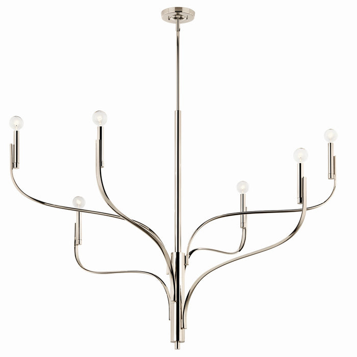 Kichler 52674PN Six Light Chandelier, Polished Nickel (2)