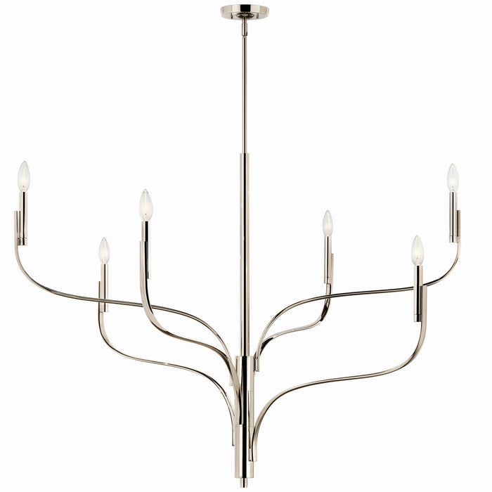 Kichler 52674PN Six Light Chandelier, Polished Nickel (3)