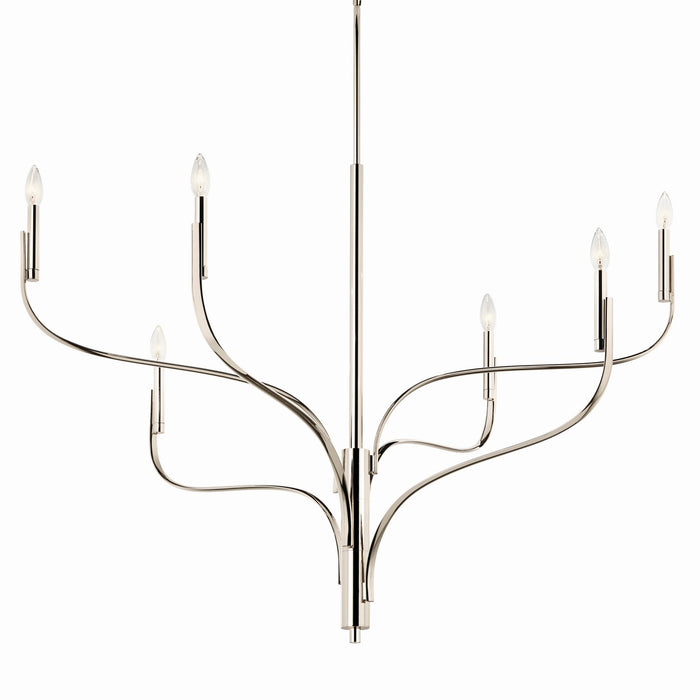 Kichler 52674PN Six Light Chandelier, Polished Nickel (4)