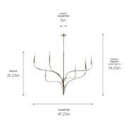 Kichler 52674PN Six Light Chandelier, Polished Nickel (6)