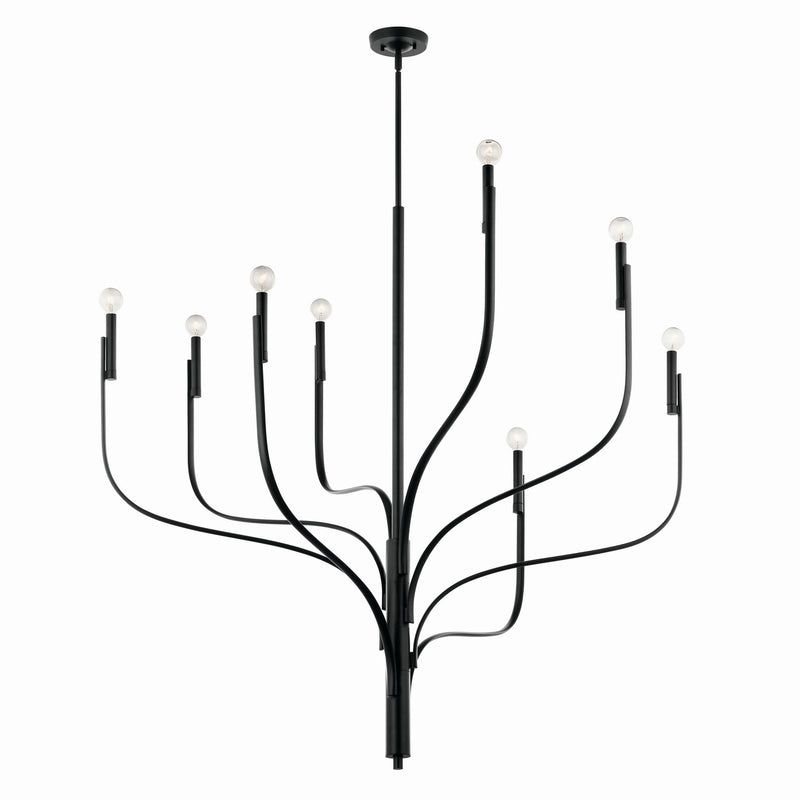 Kichler 52675BK Eight Light Chandelier, Black (2)