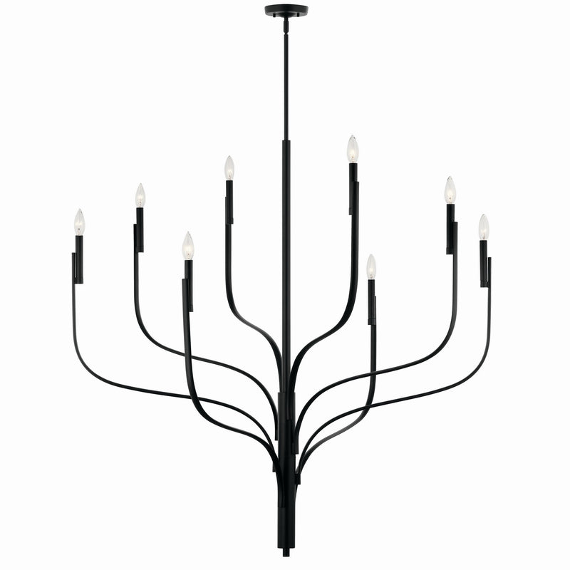 Kichler 52675BK Eight Light Chandelier, Black (3)