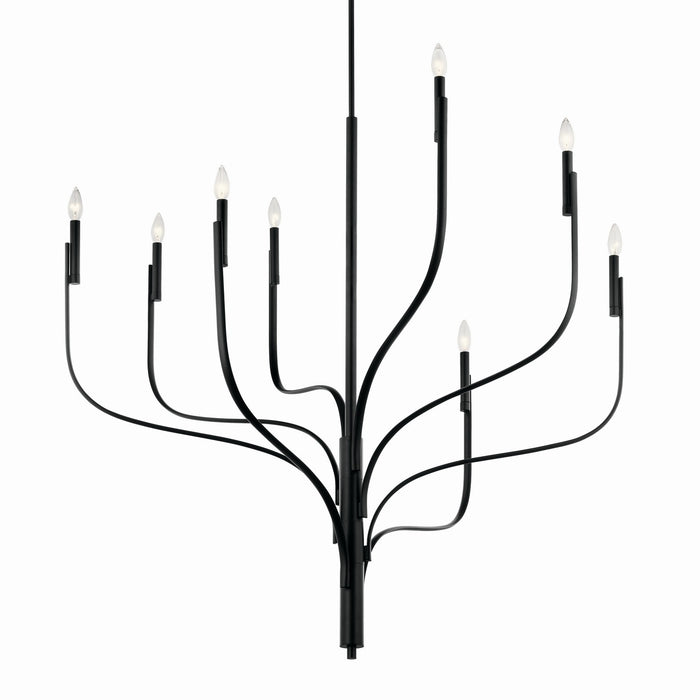 Kichler 52675BK Eight Light Chandelier, Black (4)