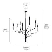Kichler 52675BK Eight Light Chandelier, Black (6)
