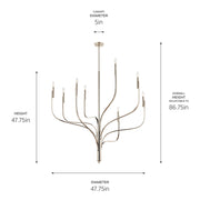 Kichler 52675PN Eight Light Chandelier, Polished Nickel (6)