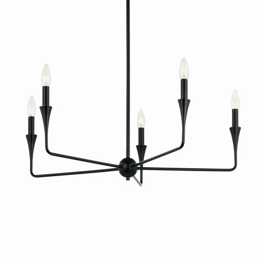 Kichler 52689BK Five Light Chandelier, Black (2)