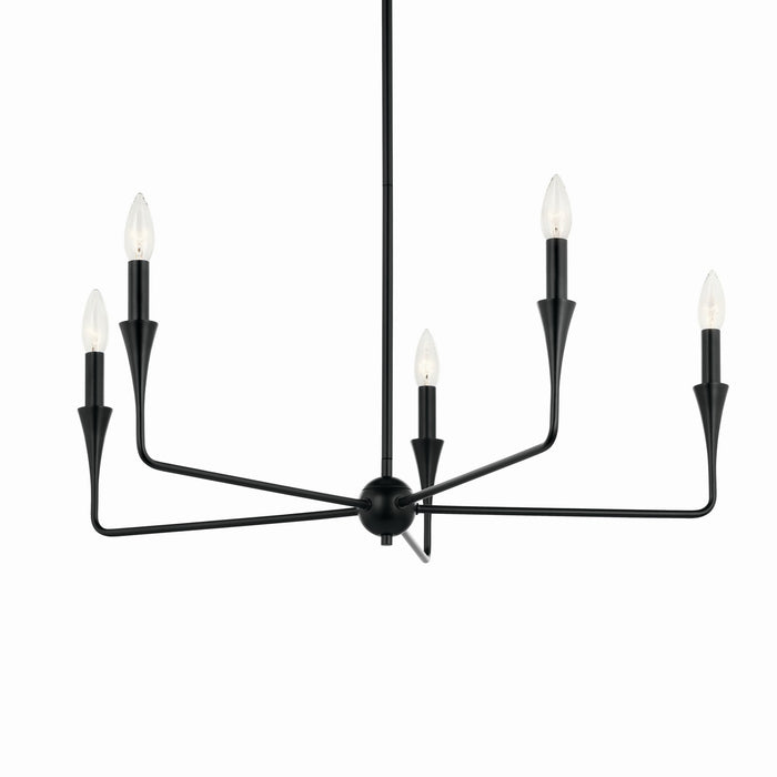 Kichler 52689BK Five Light Chandelier, Black (2)