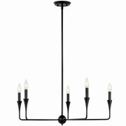 Kichler 52689BK Five Light Chandelier, Black (4)