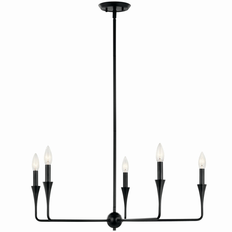 Kichler 52689BK Five Light Chandelier, Black (4)