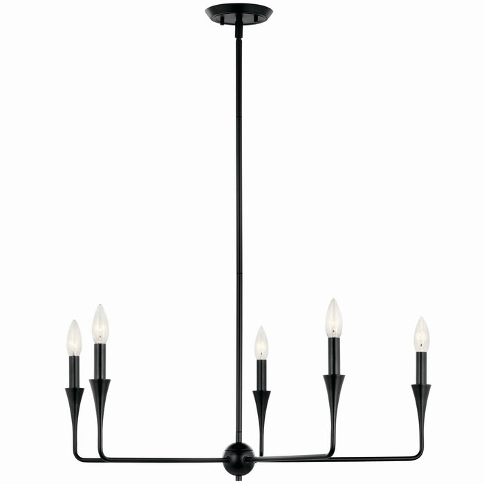 Kichler 52689BK Five Light Chandelier, Black (4)