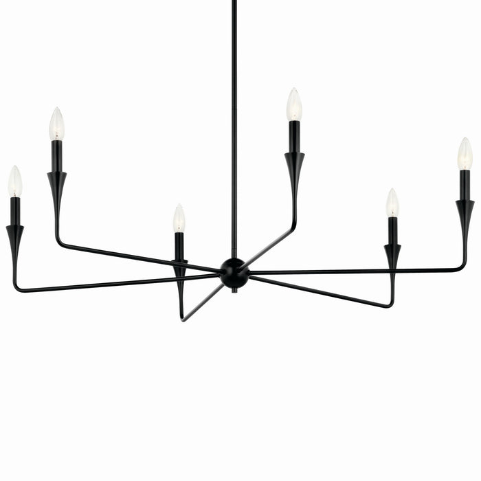 Kichler 52690BK Six Light Chandelier, Black (2)