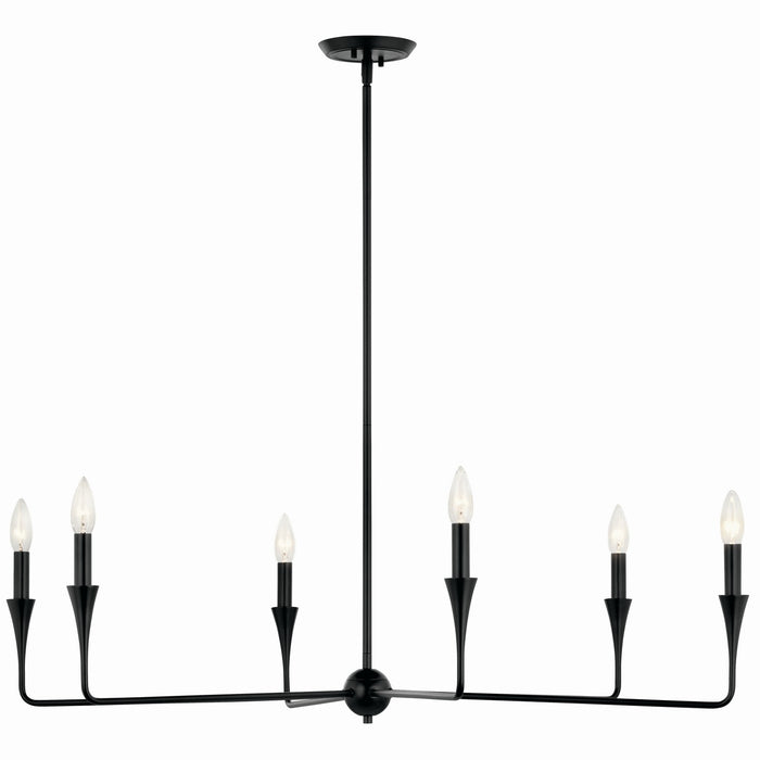 Kichler 52690BK Six Light Chandelier, Black (4)