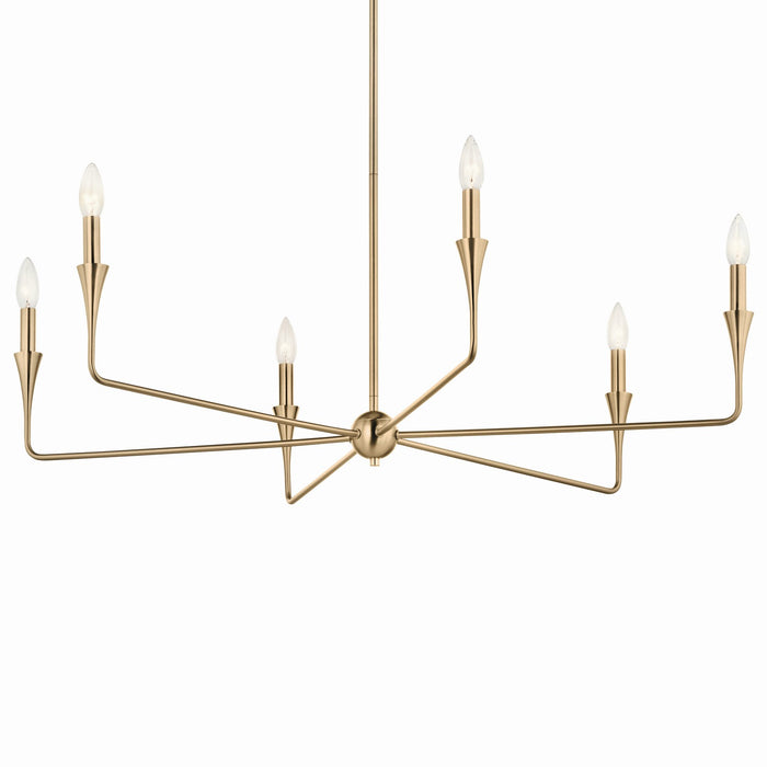 Kichler 52690CPZ Six Light Chandelier, Champagne Bronze (2)