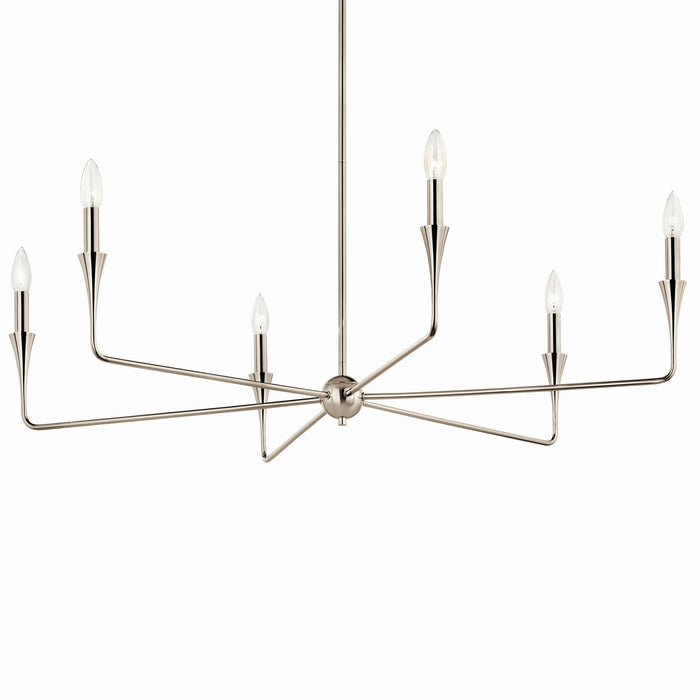 Kichler 52690PN Six Light Chandelier, Polished Nickel (2)