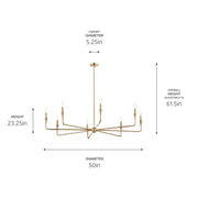 Kichler 52691CPZ Eight Light Chandelier, Champagne Bronze (5)