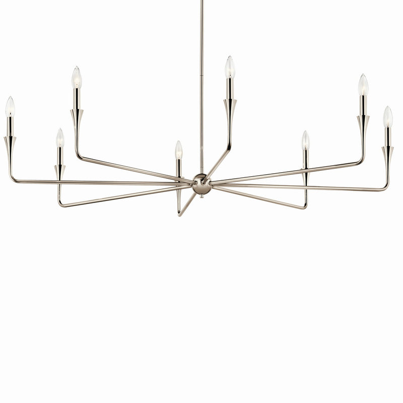 Kichler 52691PN Eight Light Chandelier, Polished Nickel (2)