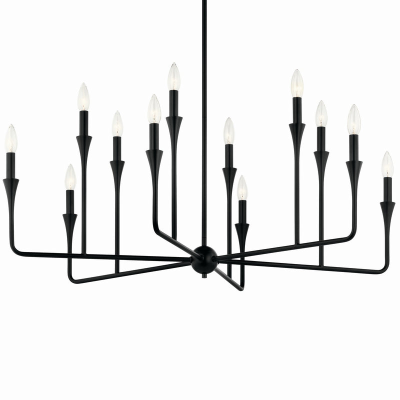Kichler 52692BK 12 Light Chandelier, Black (2)