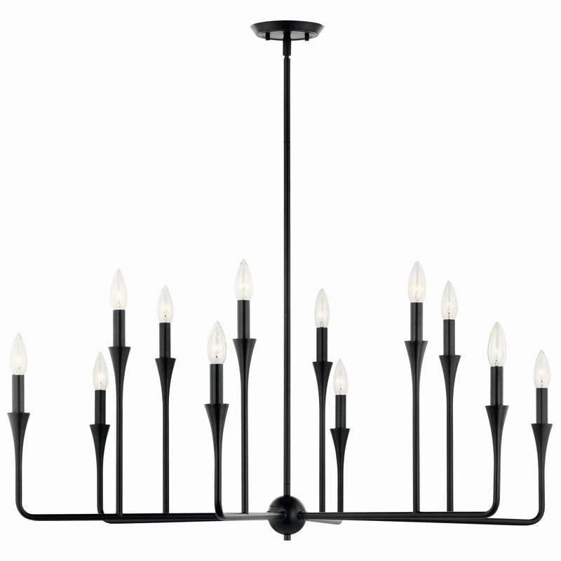 Kichler 52692BK 12 Light Chandelier, Black (4)