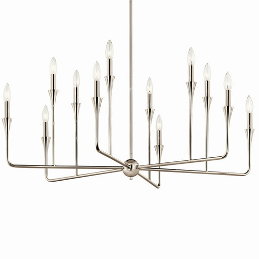 Kichler 52692PN 12 Light Chandelier, Polished Nickel (2)