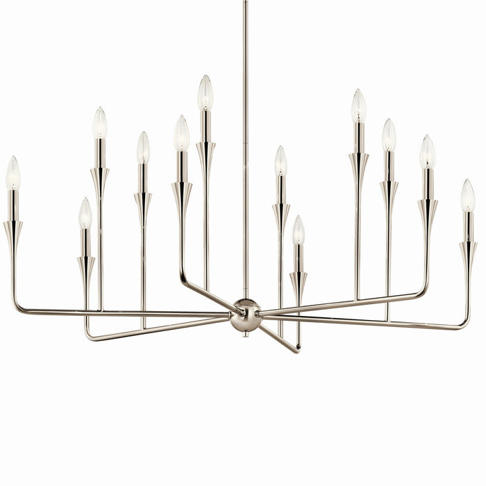 Kichler 52692PN 12 Light Chandelier, Polished Nickel (2)