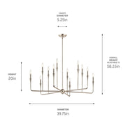 Kichler 52692PN 12 Light Chandelier, Polished Nickel (5)
