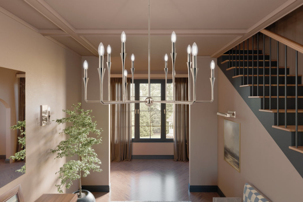 Kichler 52692PN 12 Light Chandelier, Polished Nickel (6)