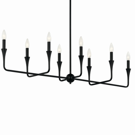 Kichler 52693BK Eight Light Linear Chandelier, Black (2)