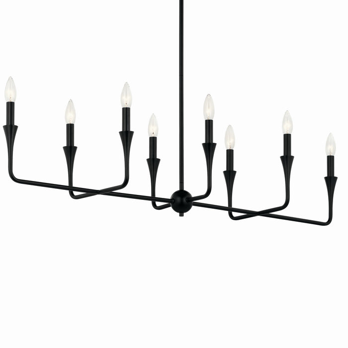 Kichler 52693BK Eight Light Linear Chandelier, Black (2)