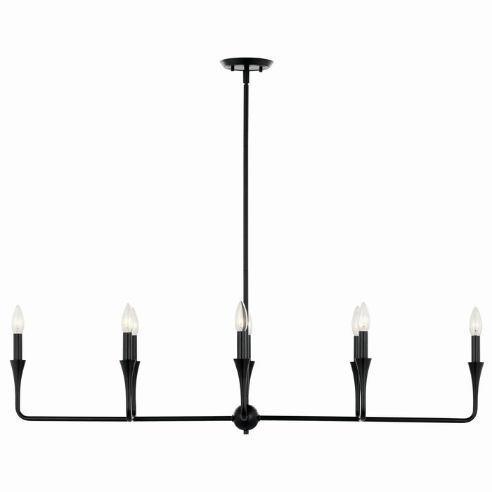 Kichler 52693BK Eight Light Linear Chandelier, Black (4)