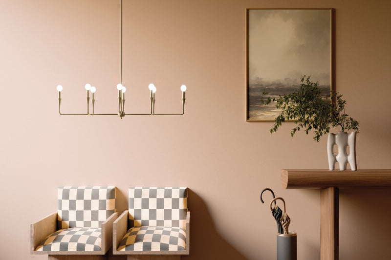 Kichler 52693CPZ Eight Light Linear Chandelier, Champagne Bronze (6)
