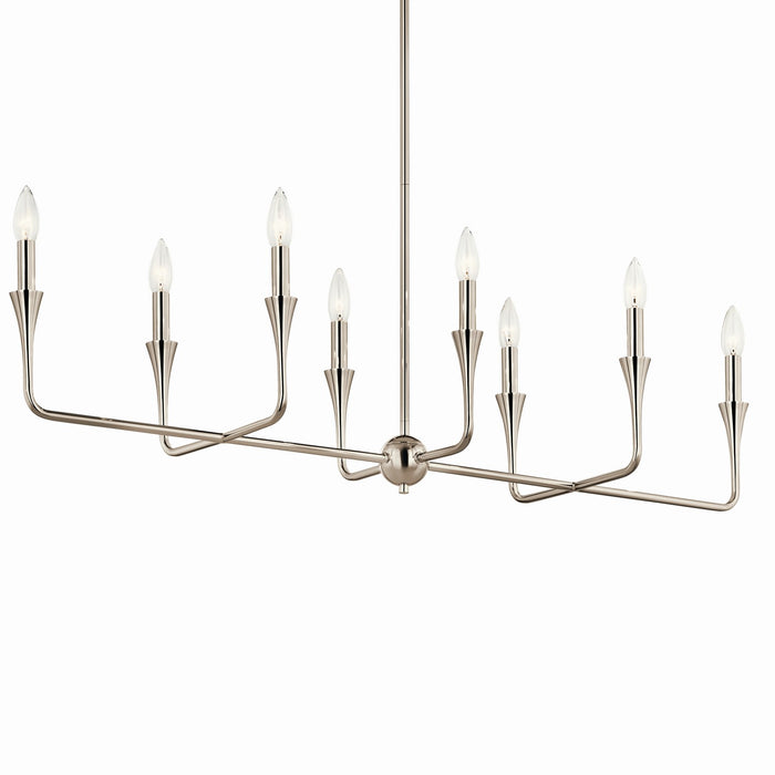 Kichler 52693PN Eight Light Linear Chandelier, Polished Nickel (2)