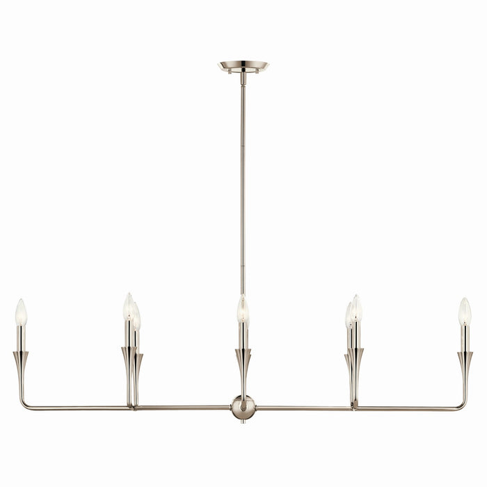 Kichler 52693PN Eight Light Linear Chandelier, Polished Nickel (4)