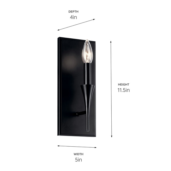 Kichler 52694BK One Light Wall Sconce, Black (5)
