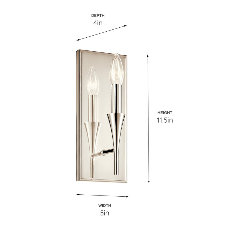 Kichler 52694PN One Light Wall Sconce, Polished Nickel (5)