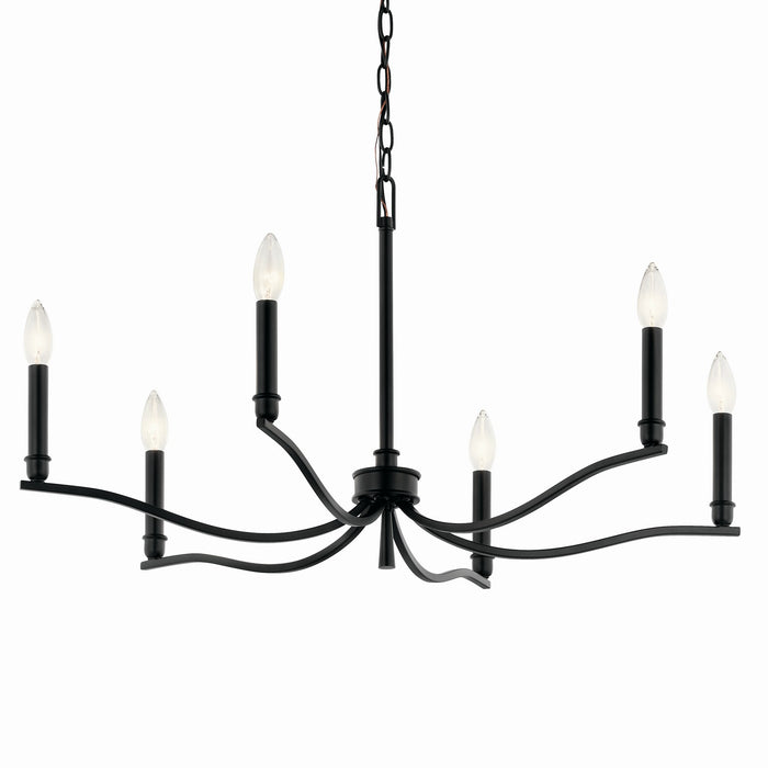 Kichler 52695BK Six Light Chandelier, Black (2)