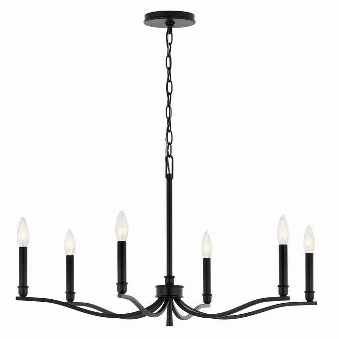 Kichler 52695BK Six Light Chandelier, Black (4)