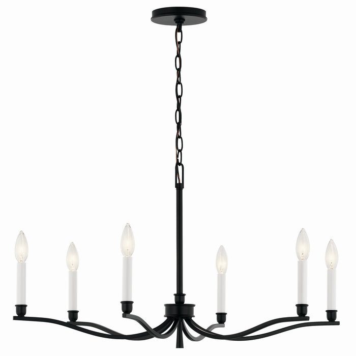 Kichler 52695BK Six Light Chandelier, Black (5)
