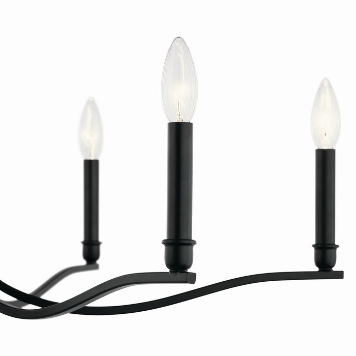 Kichler 52695BK Six Light Chandelier, Black (6)