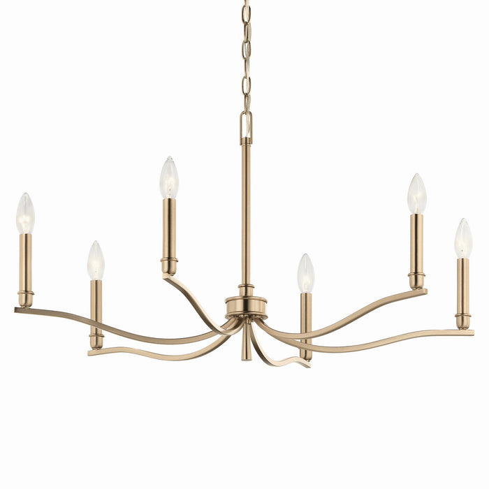 Kichler 52695CPZ Six Light Chandelier, Champagne Bronze (2)