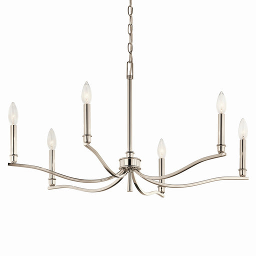 Kichler 52695PN Six Light Chandelier, Polished Nickel (2)