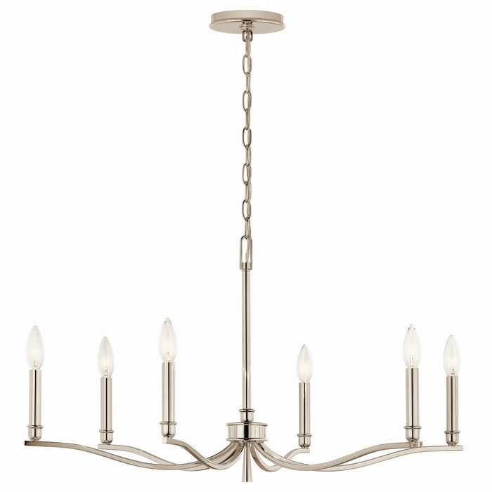 Kichler 52695PN Six Light Chandelier, Polished Nickel (4)
