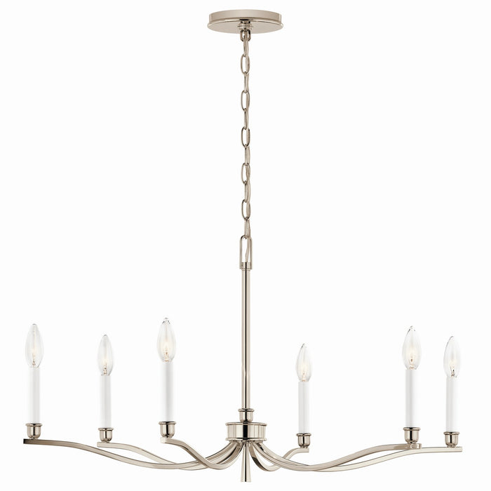 Kichler 52695PN Six Light Chandelier, Polished Nickel (5)