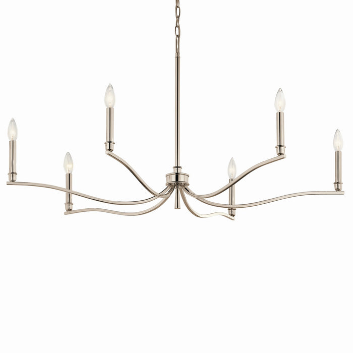Kichler 52696PN Six Light Chandelier, Polished Nickel (2)