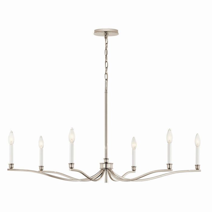 Kichler 52696PN Six Light Chandelier, Polished Nickel (5)