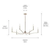 Kichler 52696PN Six Light Chandelier, Polished Nickel (6)