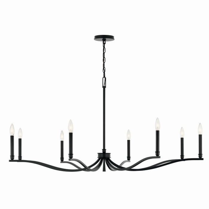 Kichler 52697BK Eight Light Chandelier, Black (4)
