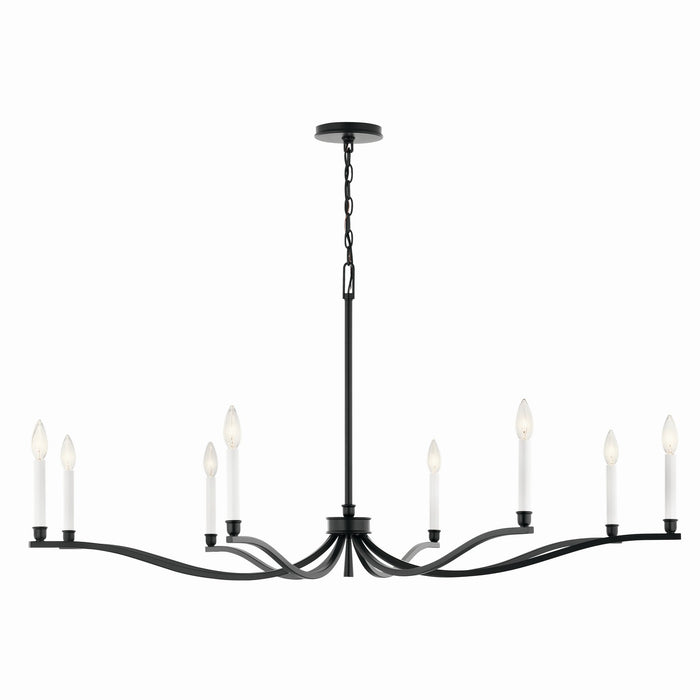 Kichler 52697BK Eight Light Chandelier, Black (5)