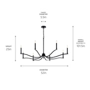 Kichler 52697BK Eight Light Chandelier, Black (6)