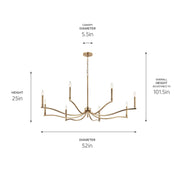 Kichler 52697CPZ Eight Light Chandelier, Champagne Bronze (6)